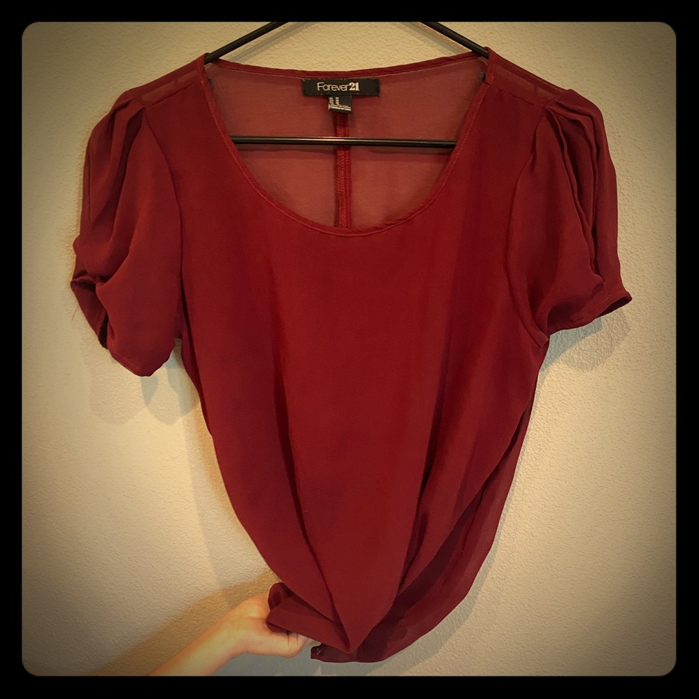 Dark Red flattering dress top